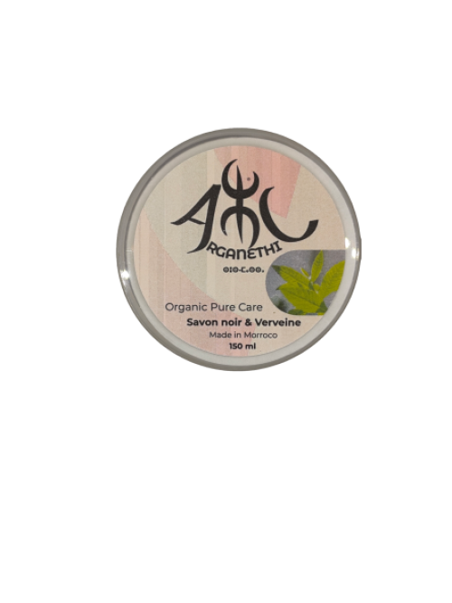 Savon noir traditionnel exfoliant Argan bio & Verveine