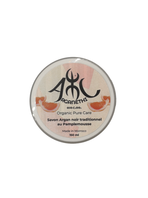 Savon noir traditionnel exfoliant Argan bio & Pamplemousse
